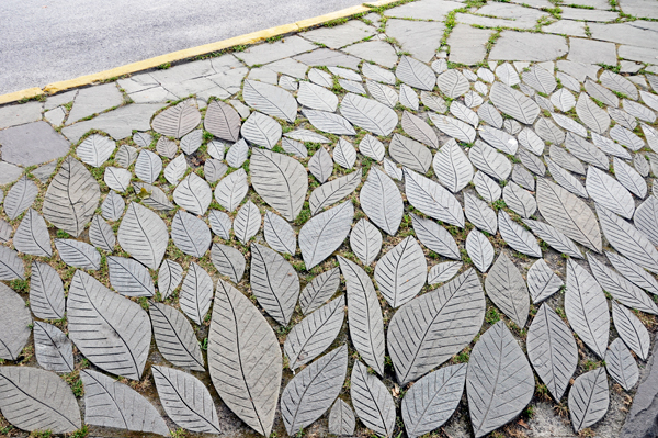 leaf sidewalk pattern